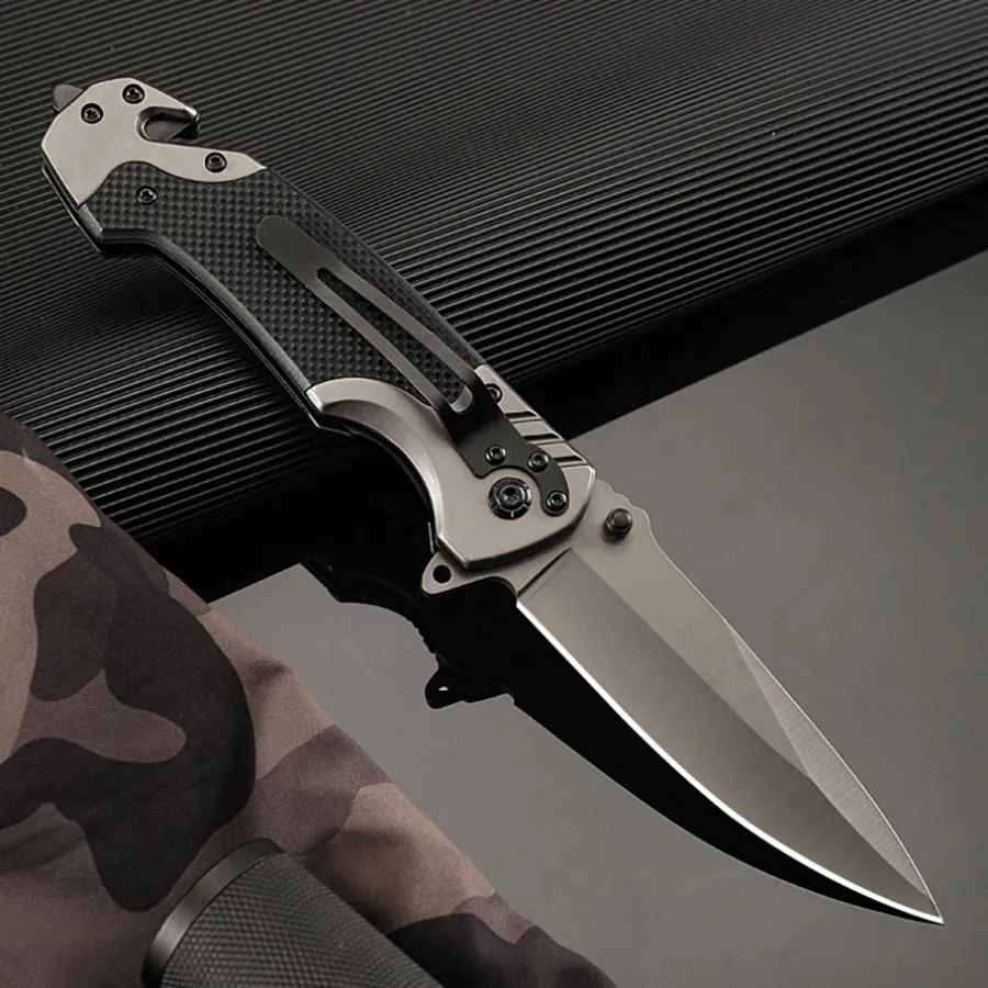 Coltello da sopravvivenza tattico multiuso per esterni Coltello pieghevole da campeggio Coltello da tasca portatile per difesa tascabile in acciaio inossidabile