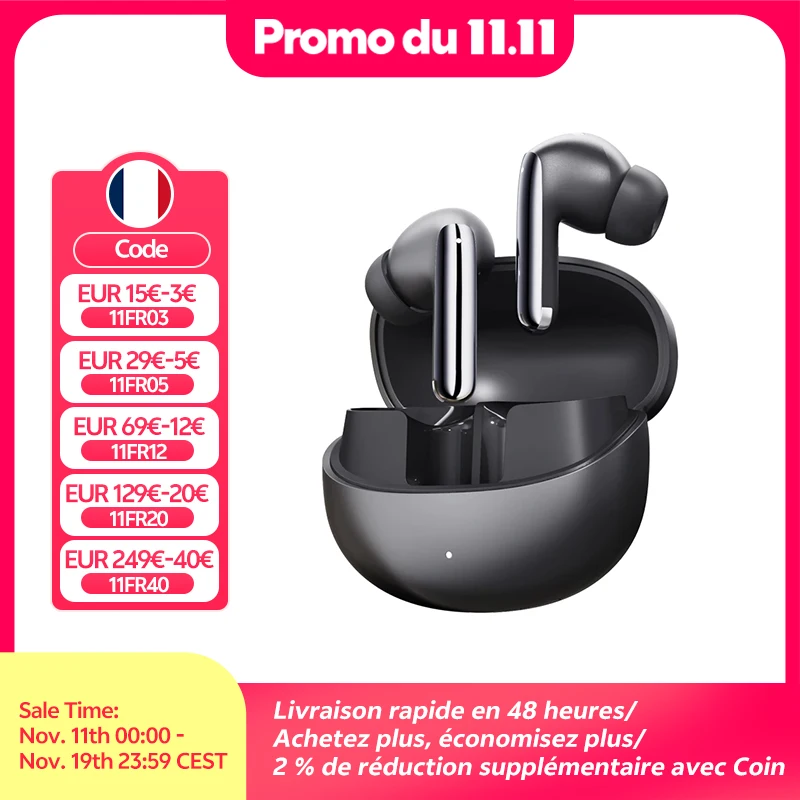 QCY MeloBuds Pro ANC Bluetooth 5.3 écouteurs sans fil 46dB hybride ANC haute résolution LDAC écouteurs 6 micro écouteurs 34H détection intra-auriculaire