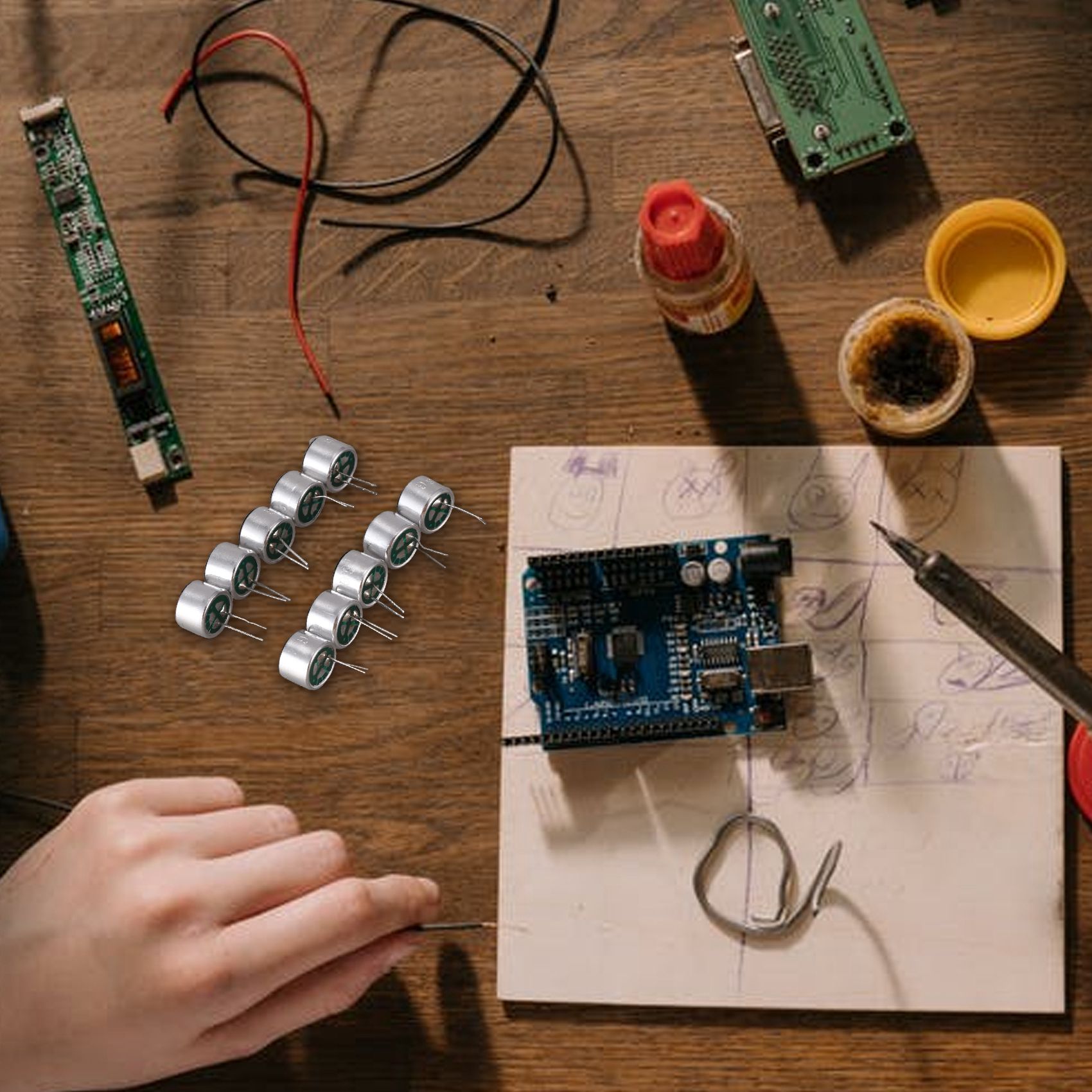 Newest 10 PCS 9.7mm x 7mm 2 Pin MIC Capsule Electret Condenser Miniphone