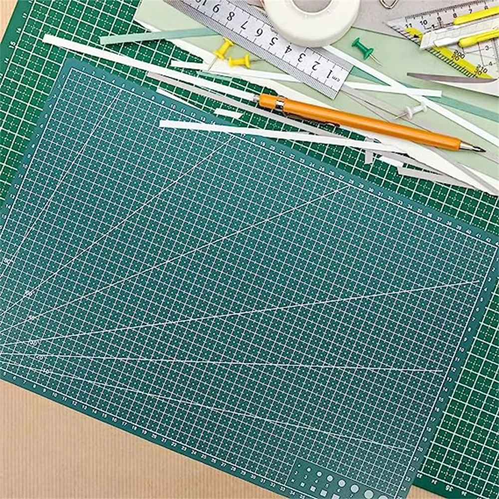 Planche à découper A3/A4, ligne de grille, planche à découper auto-cicatrisante, carte artisanale multicolore Double face, tampon de découpe manuel de bureau