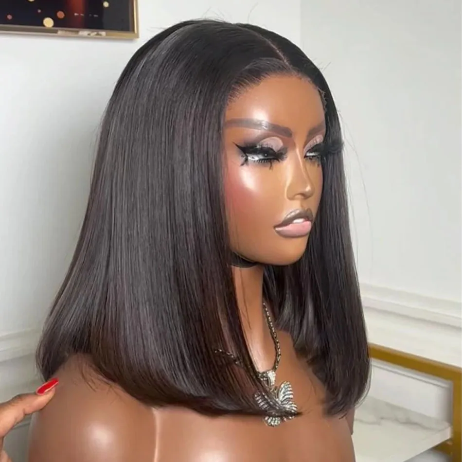 Glueless Wigs 13x4 Short Bob Bone Straight Hair Wig for Women Brazilian HDTransparent Lace Frontal Wigs Perruques Cheveux Humain