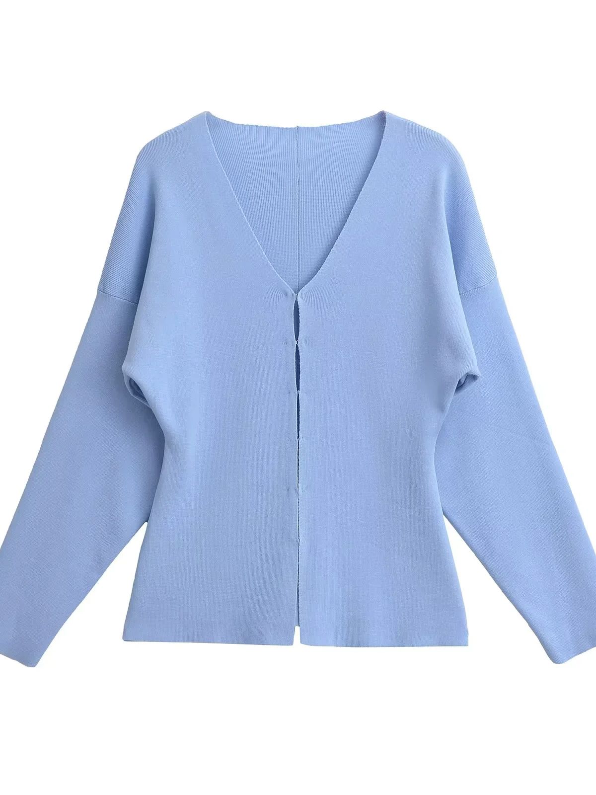 XNWMNZ-cárdigan de punto con cuello en V para mujer, falda de punto elástica de cintura alta, conjunto de dos piezas para mujer 2024