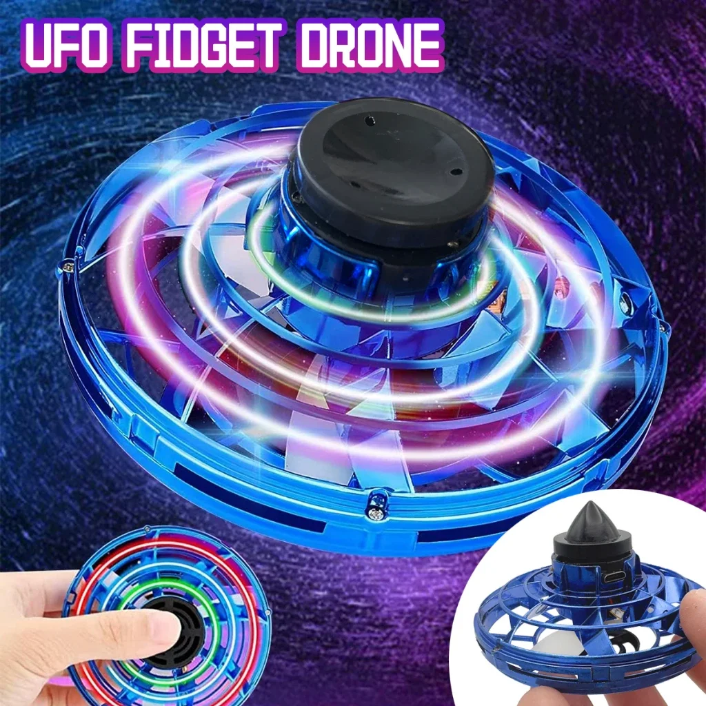 LED Blue Rotating Ball Control Hover, Magical Unidentified Flying Object Flying Ball Toy, Rechargeable Walking Object Type Toy
