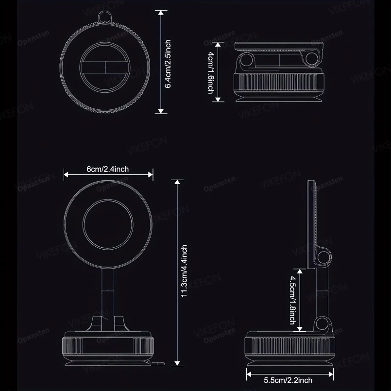 Magnetic Car Phone Holder 360° Rotation Folding With Vacuum Suction Cup For iPhone 12-16 Series Car/Gym/Driving Phone Holder