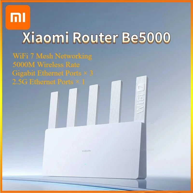 Xiaomi Router BE5000 Wi-Fi 7 2.4/5GHz Dual-Frequency 5011 Mbps wireless rate Mesh 2.5G Port IPTV OFDMA Signal Amplifier Mi Home
