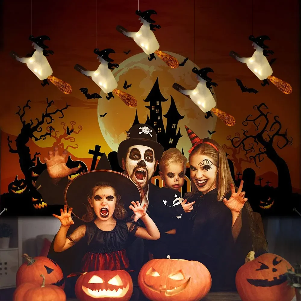 Candele galleggianti con bacchetta 12 pezzi Candele sospese magiche Luce calda tremolante Candela LED galleggiante senza fiamma Decorazione di Halloween