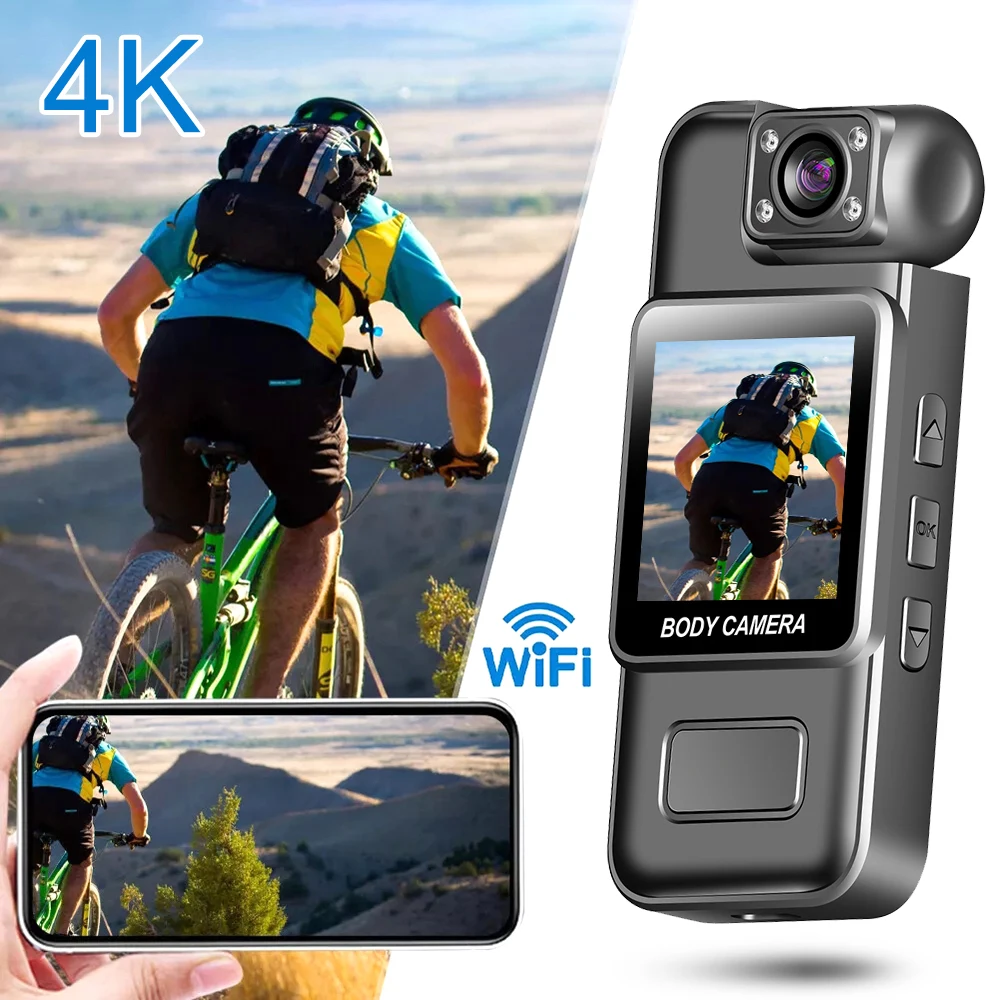 Ultra HD 4K WiFi Mini telecamera Videoregistratore digitale portatile Polizia BodyCam Visione notturna a infrarossi Sport DV Videocamera da equitazione 1]