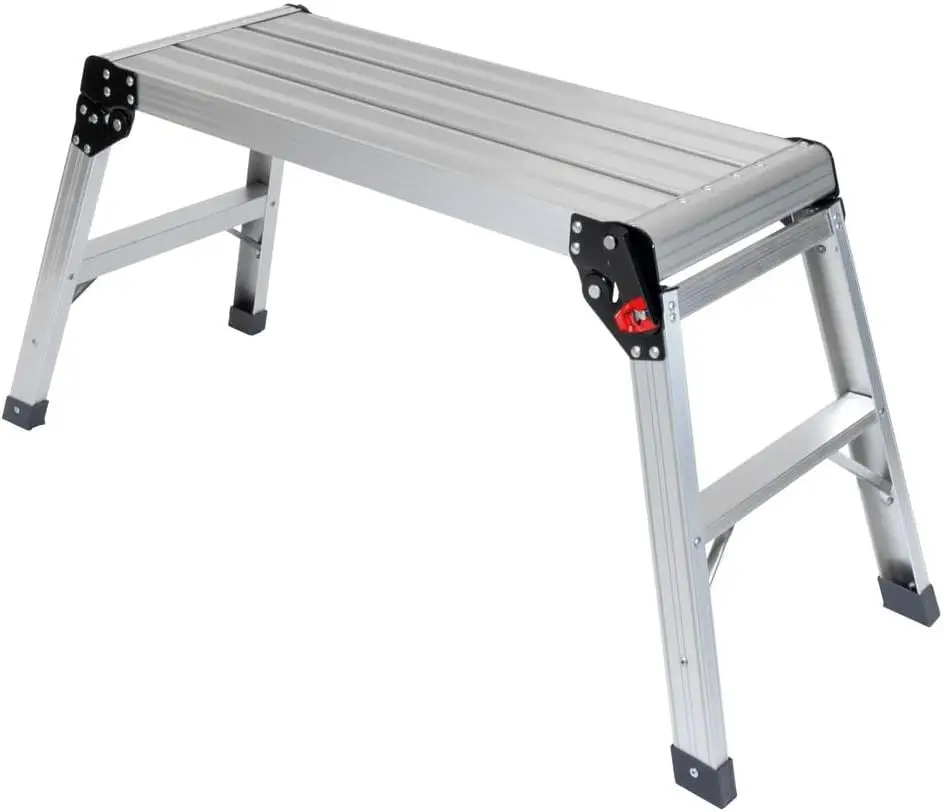 Plataforma de trabajo de aluminio Escalera Escalera Banco de pedales GAAP 760 hasta 150 kg Plataforma de trabajo 760 x 300 mm