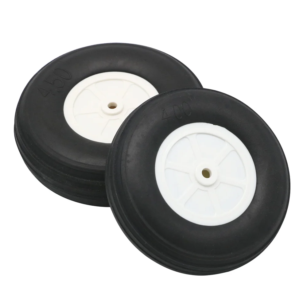 2 unids/lote rueda de goma de alta elasticidad para avión de ala fija Rc (diámetro 25/32/45/50/55/64/70/76MM) lata para neumáticos de Robot DIY