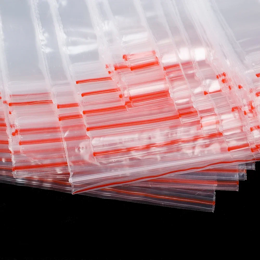 Engrossar sacos selados com zíper saco de armazenamento de plástico transparente pequeno zíper para pequenas jóias embalagem de alimentos sacos de vedação ziplock richiudáveis