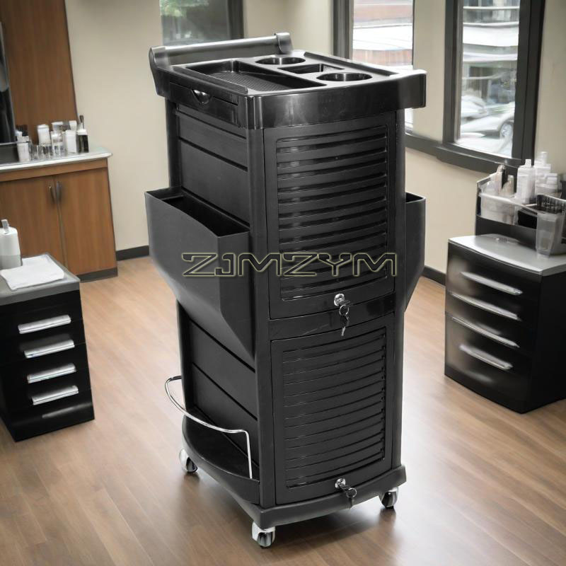 Professional Barber Cart with Wheels Multi-layer Salon Trolley High Capacity Mobile Hairdressing Storage Cabinet Stand for Tools
