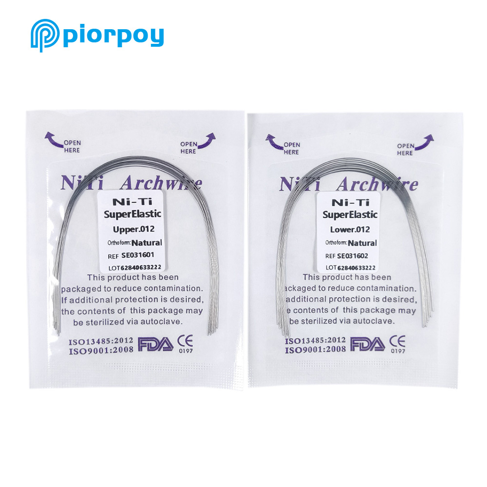 Piorpoy 10 Pcs Dental Ortodoncia Super Elastische Niti Archwire Natuurlijke Vorm Orthodontische Boogdraden Voor Beugels Rond Rechthoekig