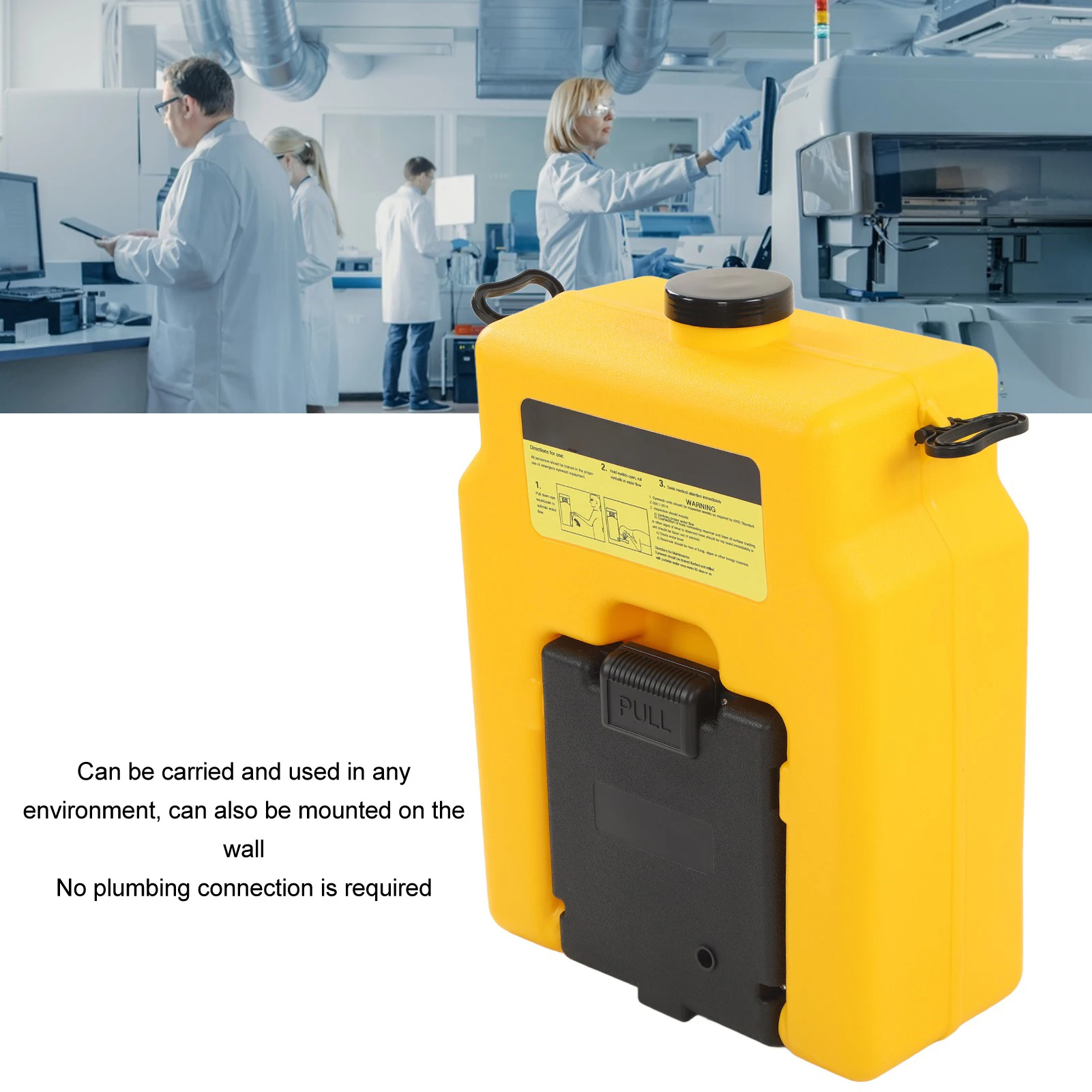 Emergency Eye Washing Station Refillable Stable UV Proof Wall Eye Wash Station Corrosion Resistance 14 Gallon for Petroleum
