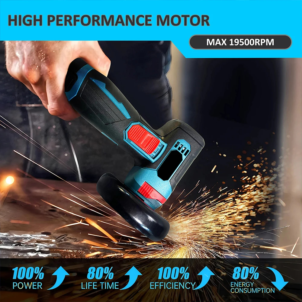 Draadloze Elektrische Haakse Slijper 19500 Rpm Handheld Polijsten Slijpmachine Diamant Snijden Power Tool 12V Batterij Oplaadbare
