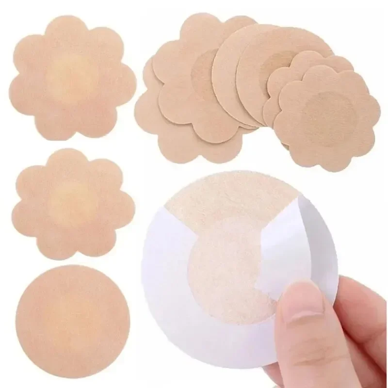 100 Uds pegatina para pezones pegatina Invisible desechable para el pecho sujetador no tejido parche para el pecho sin sujetador almohadilla para pezones pegatinas para cubrir