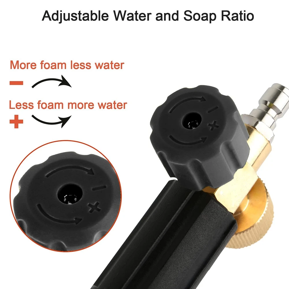 1L Snow Foam Lance Car Foam Cannon Pressure Washer Jet Wash Quick Release Adjustable Nozzle Foam Dispenser for Pressure Washer