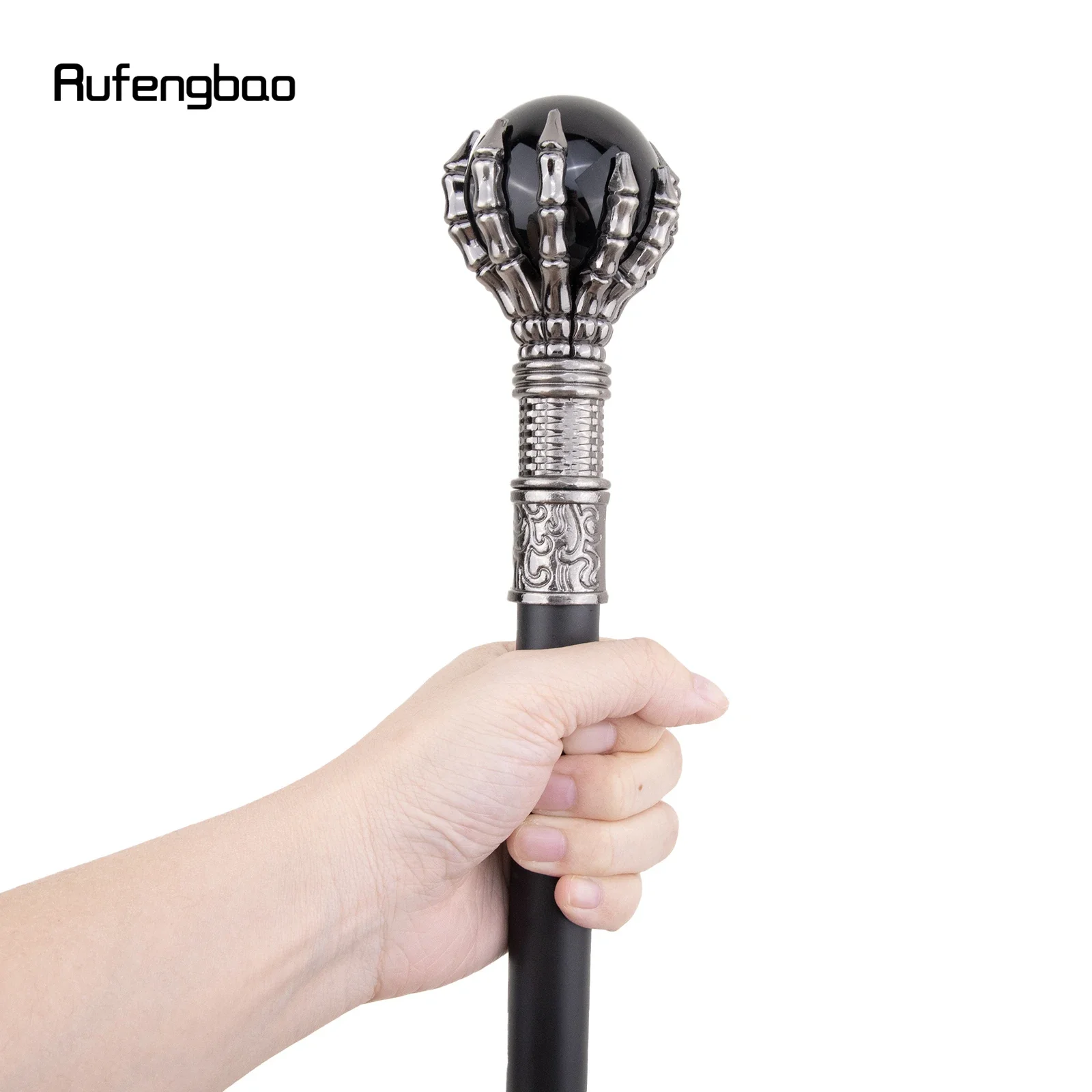 ลูกบอลแก้วสีดำ Steampunk ไม้เท้าแฟชั่นตกแต่งเดินสุภาพบุรุษลูกบิด crosier 93ซม.