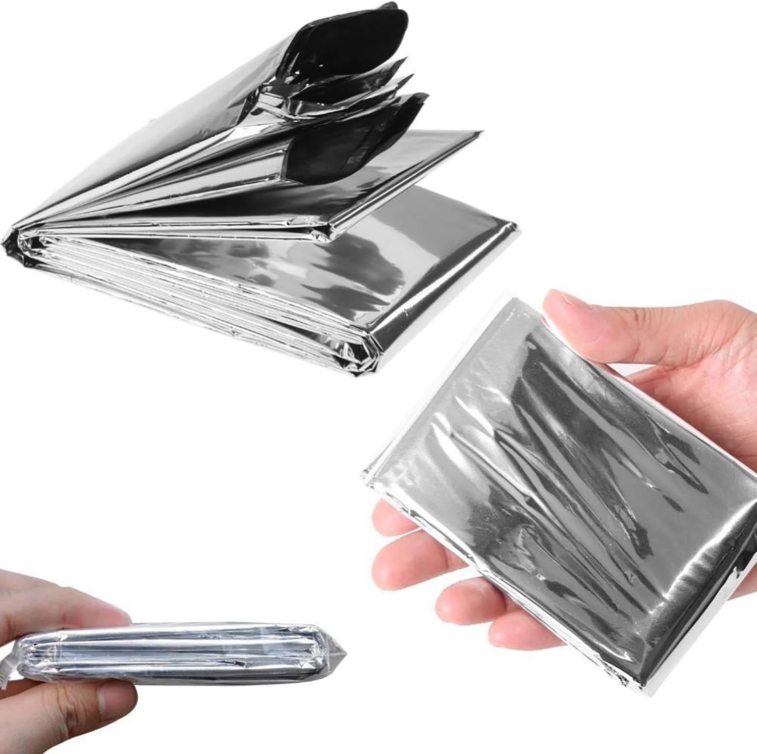 Notfall-Foliendecke, Survival-Thermodecken, einzeln verpackt, perfekt für Outdoor, Wandern, Marathons oder Erste Hilfe