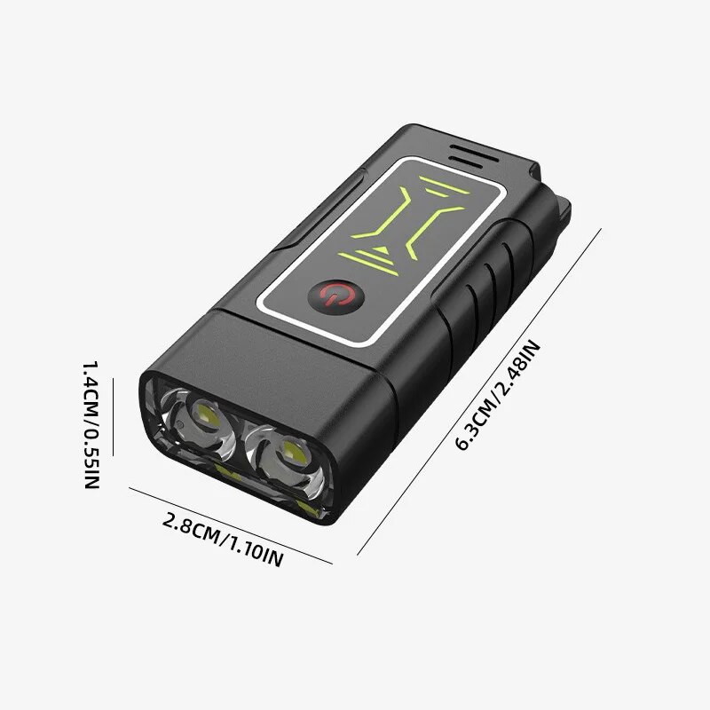 Dual-Core-LED-Taschenlampe, wasserdicht, leicht, wiederaufladbar, Outdoor-Camping, starkes Licht, tragbares Schlüsselanhänger-Licht mit großer Reichweite