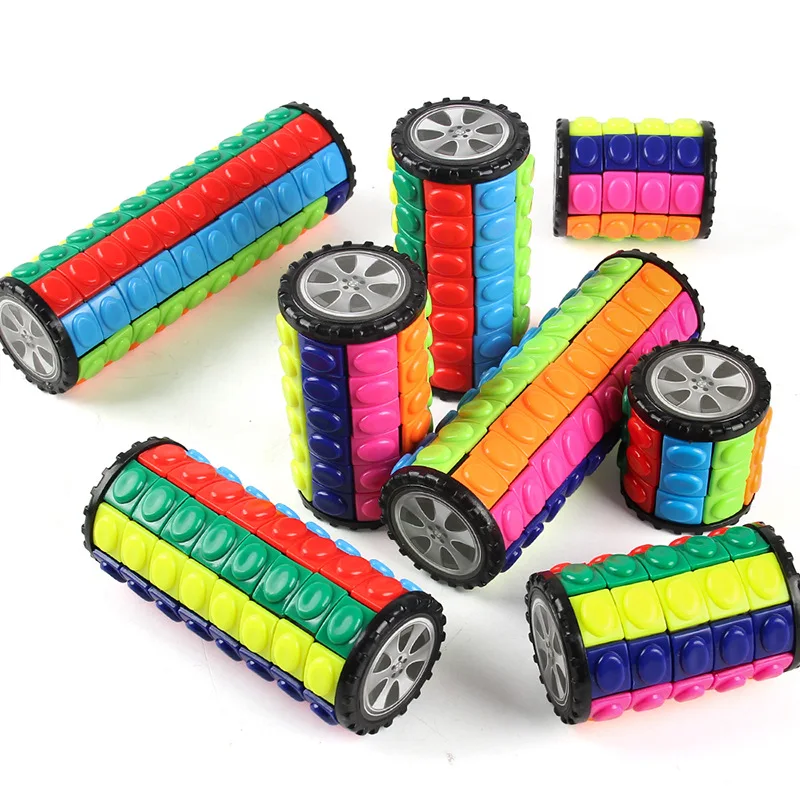 Criativo 3d rotativo cubo deslizante quebra-cabeça cor torre descompressão romance cubo criança quebra-cabeça brinquedo pai-filho montessori prop presente