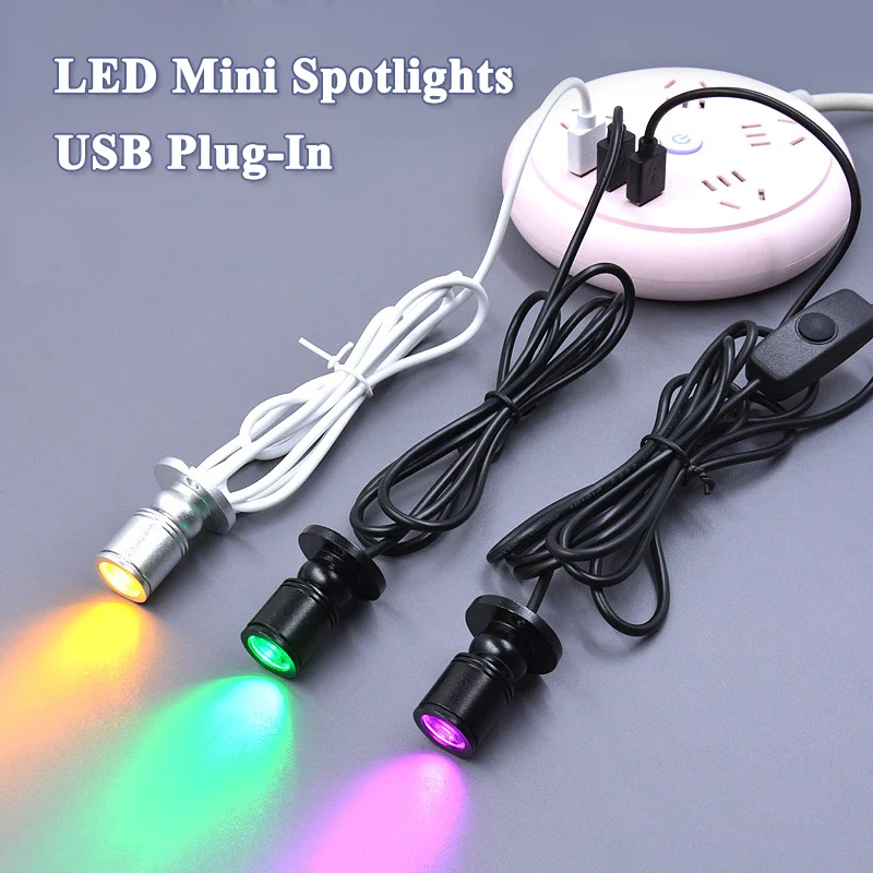 Mini USB Zasilany LED Szafka Reflektor DC 5V 3W Biżuteria Półka Lampa Licznik Szafa Witryna Wyświetlacz Lampy Sufitowe Z Przełącznikiem