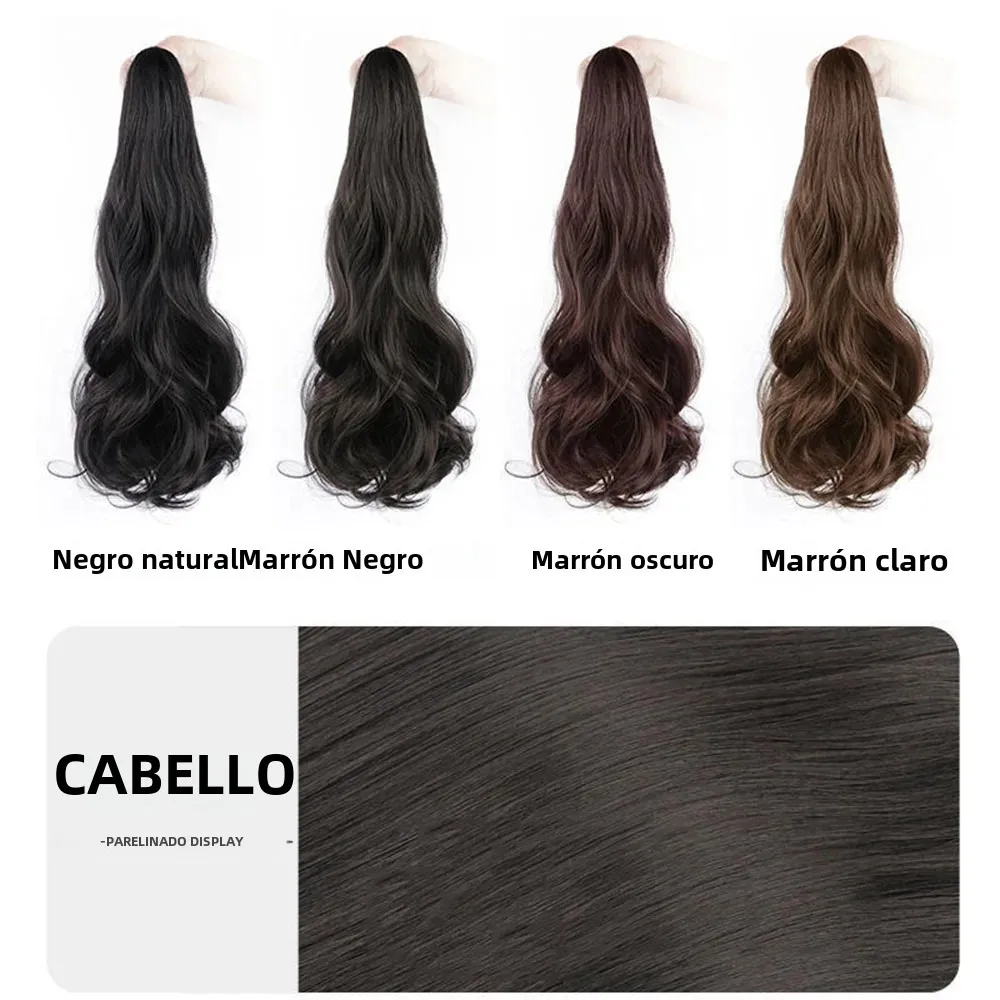 Extensiones de cabello de cola de caballo con Clip de garra larga y recta sintética, pieza de cabello de cola de caballo resistente al calor de 50cm para mujer, fiesta diaria