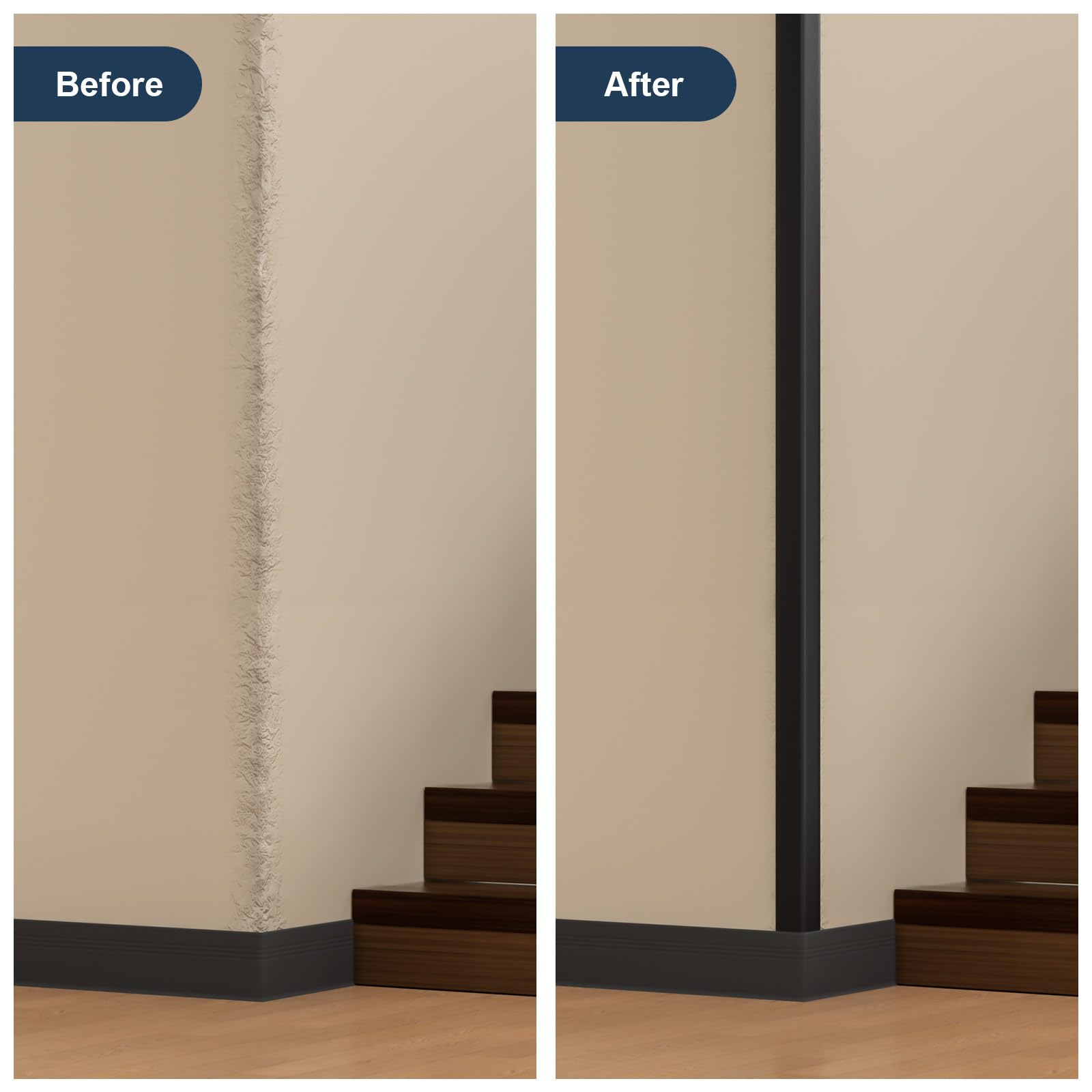 Flexible Wall Corner Protector, Self Adhesive Wall Corner Guard&Edge Protector, Thickened Corner Moulding Trim