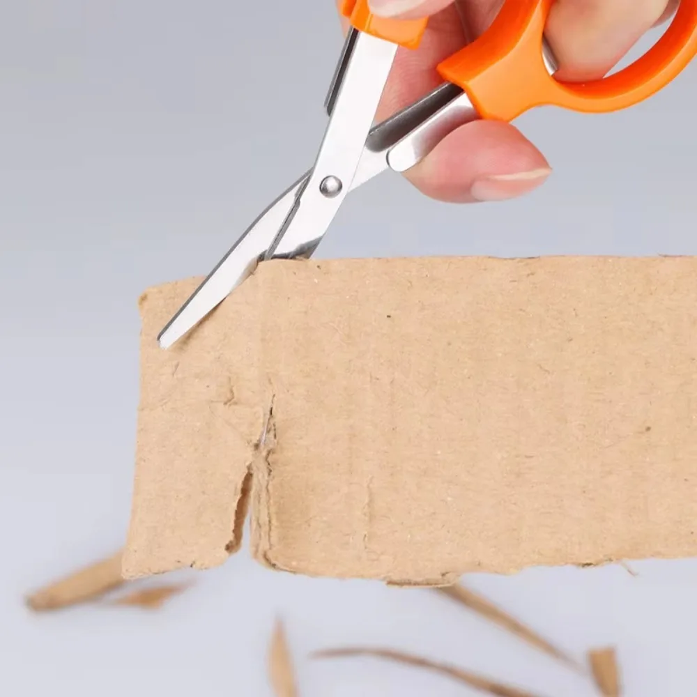 มัลติฟังก์ชั่พับกรรไกรเครื่องเขียน DIY เครื่องมือพลาสติกจับ 8 คํายืดกรรไกรสแตนเลสปลอดภัยกรรไกรสําหรับเด็ก