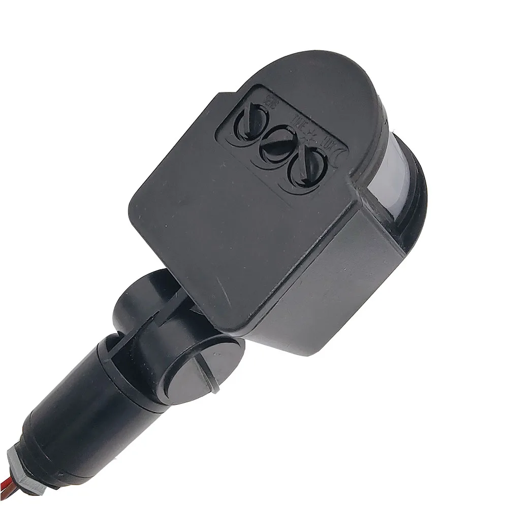 Sensor de movimiento de luz LED, Detector infrarrojo PIR automático de 220V, interruptor de temporizador giratorio de 180 grados para exteriores, Sensor de movimiento