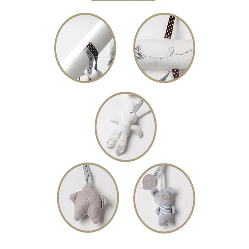 2024 ใหม่แขวนเตียงกระต่ายเด็ก Hand Bell ความปลอดภัยที่นั่ง Plush ของเล่น Multifunctional Plush ของเล่นรถเข็นเด็กมือถือของขวัญ