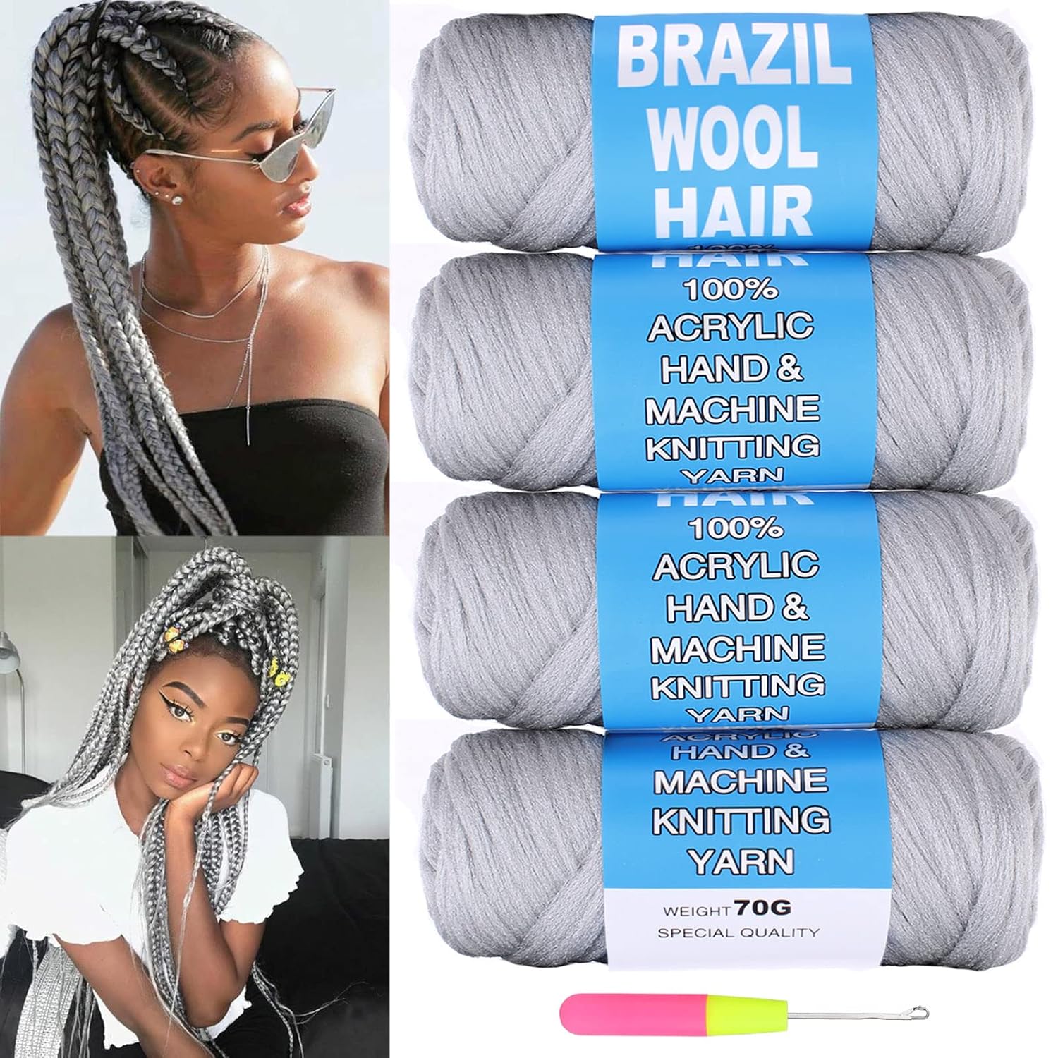 Kanekalon Synthetic Wool Hair Extension For Women African Low Temperature Senegalese Twist Faux Locs Wraps Crochet Braiding Hair