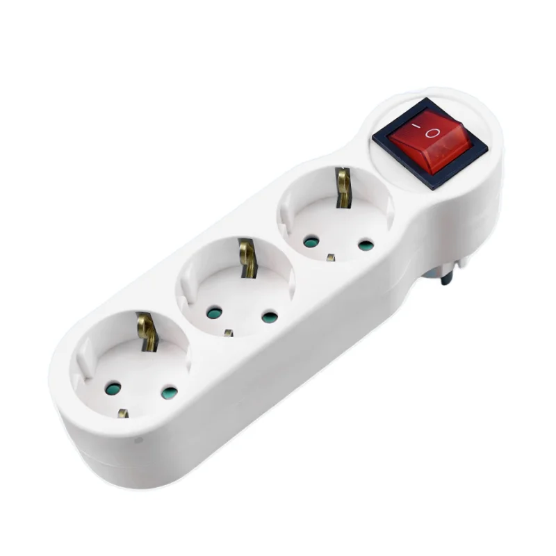Toma de extensión con interruptor de encendido/apagado enchufe eléctrico estándar europeo Rusia España Ucrania Corea adaptador de enchufe convertidor de energía