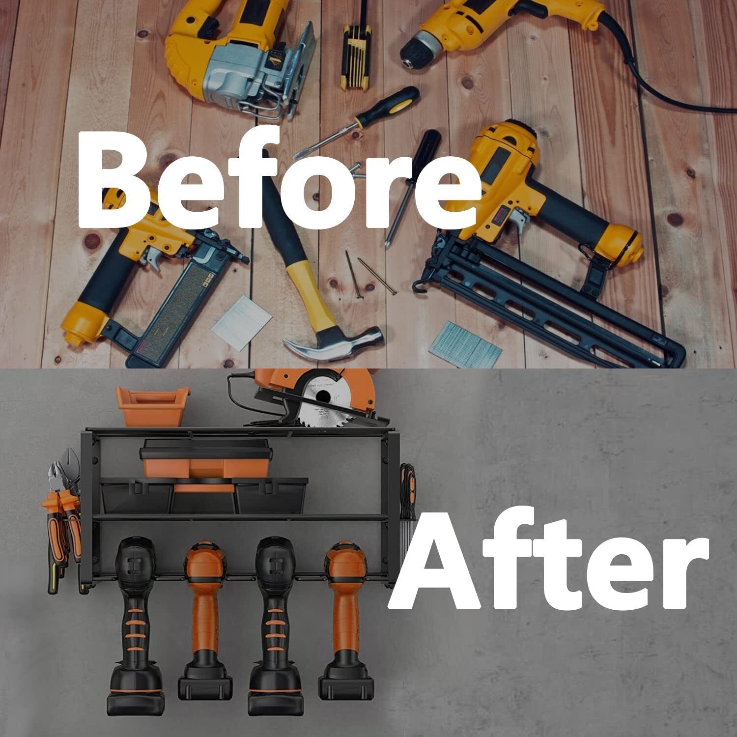 Органайзер для ручных электроинструментов, настенное крепление, полка для инструментов, держатель для электрической дрели, шкаф для хранения отверток, стойка для гаражной мастерской