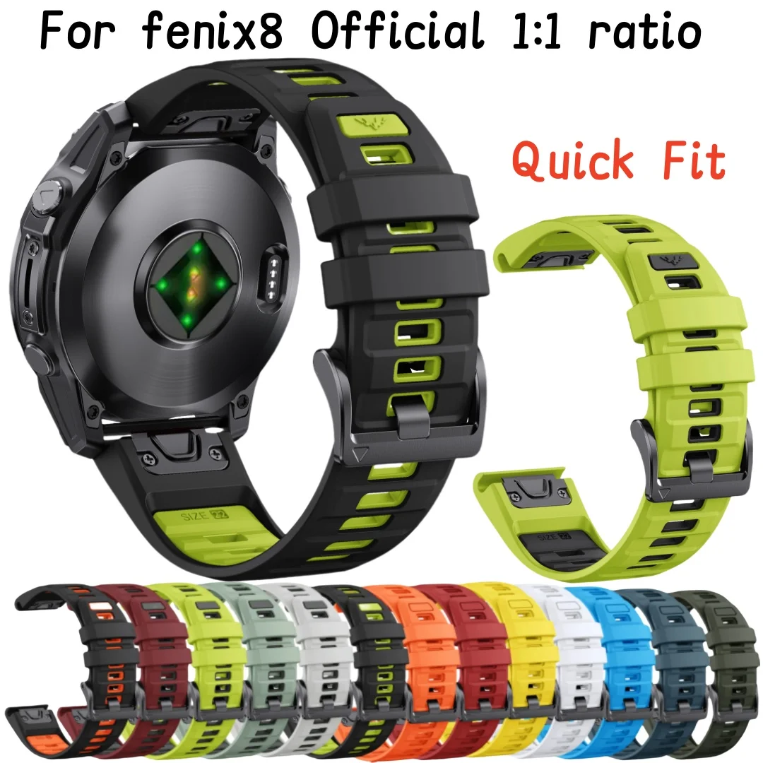 Pulseira de silicone QuickFit 22mm 26mm para Garmin Fenix 7X 7 Pro Solar/6X 6/Epix/Forerunner 965 955 945 935/Instinct 2X banda oficial