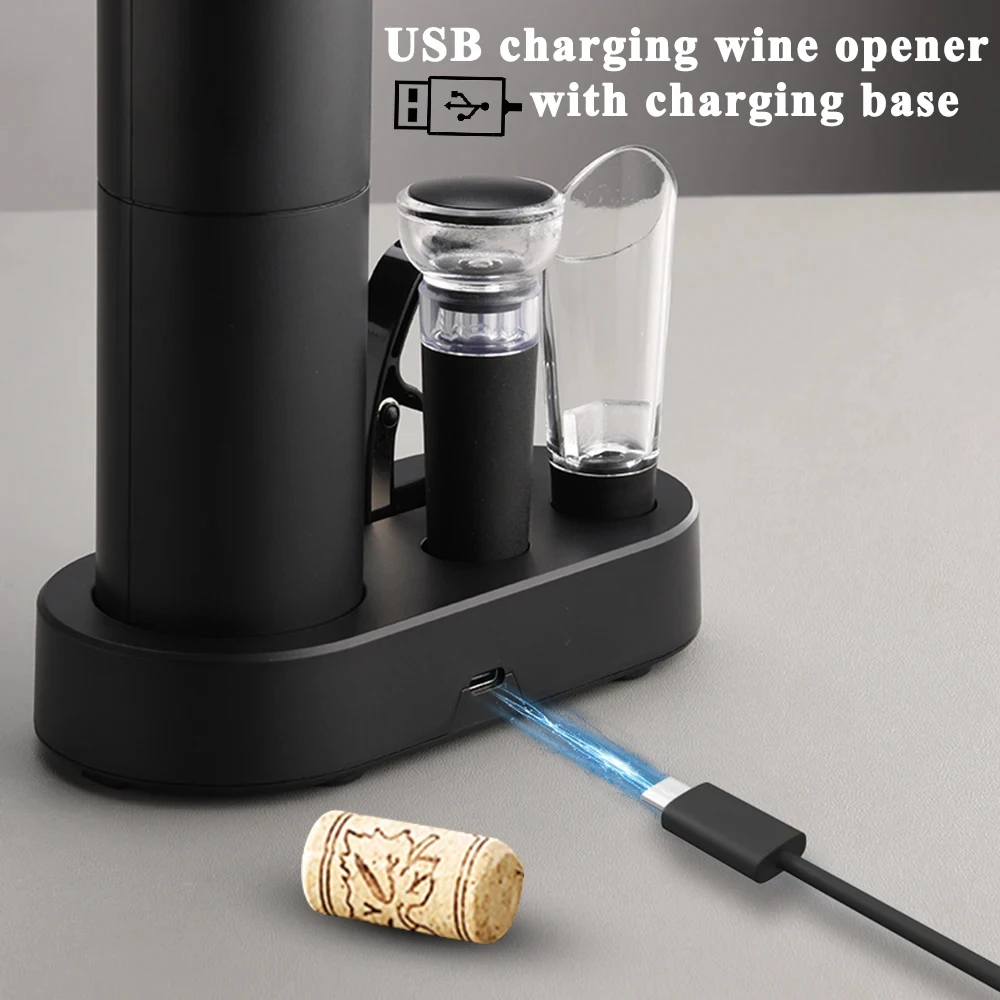 Abridores de vinho tinto elétricos saca-rolhas automático recarregável abridores de vinho para cortador de folha de vinho tinto acessórios de cozinha gadgets