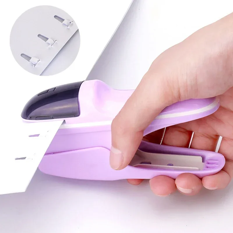 1PCDesktop Cucitrice senza punti metallici per fissare fino a 8 fogli per la casa, l'ufficio scolastico Cucitrice da tavolo per biglietti di carta e rilegatura di documenti