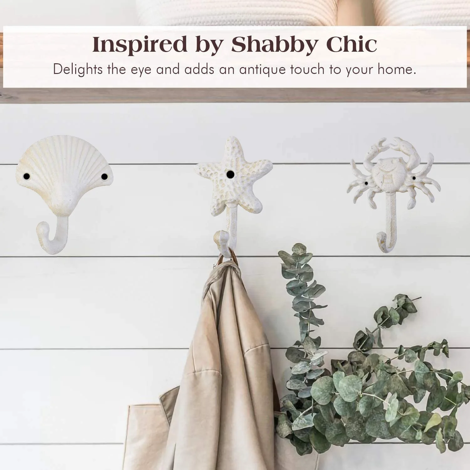 Starfish Cast Iron Decorative Wall Hooks Coats Aprons Hats Towels Hooks Beach Ocean Theme Chic Metal Hooks
