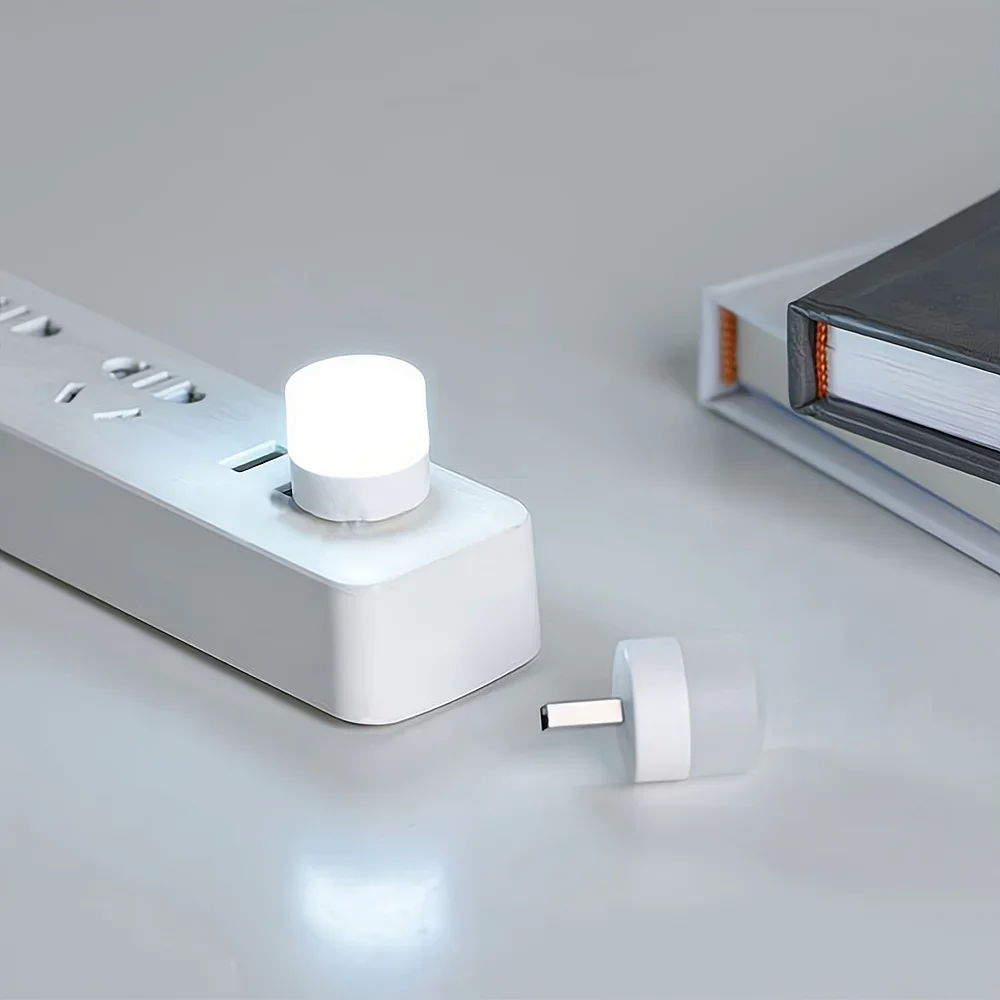LED Lamp USB Plug Charging Small Book Light Computer Mobile Power  For Round Night Room Dormitory Bedside Eye Protection Reading
