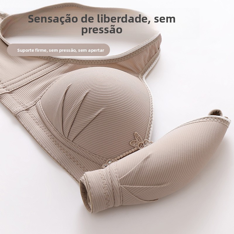 Sutiã corset pu-up plus size com alças largas, tecido RPET reciclado sem costura, para uso sazonal na primavera e outono.