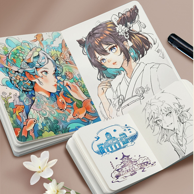 描画ブック水彩厚紙ポケットスケッチブック GSM 230 グラムマーカーアクリル画用紙画材
