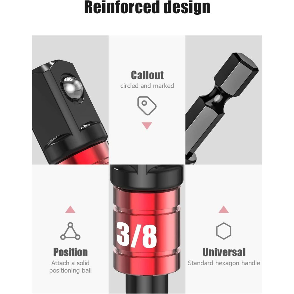 Adaptador de enchufe de ángulo de 105 grados de grado de impacto, herramienta manual eléctrica, juego de extensión de controlador, soporte de destornillador, accesorio de tuerca de taladro
