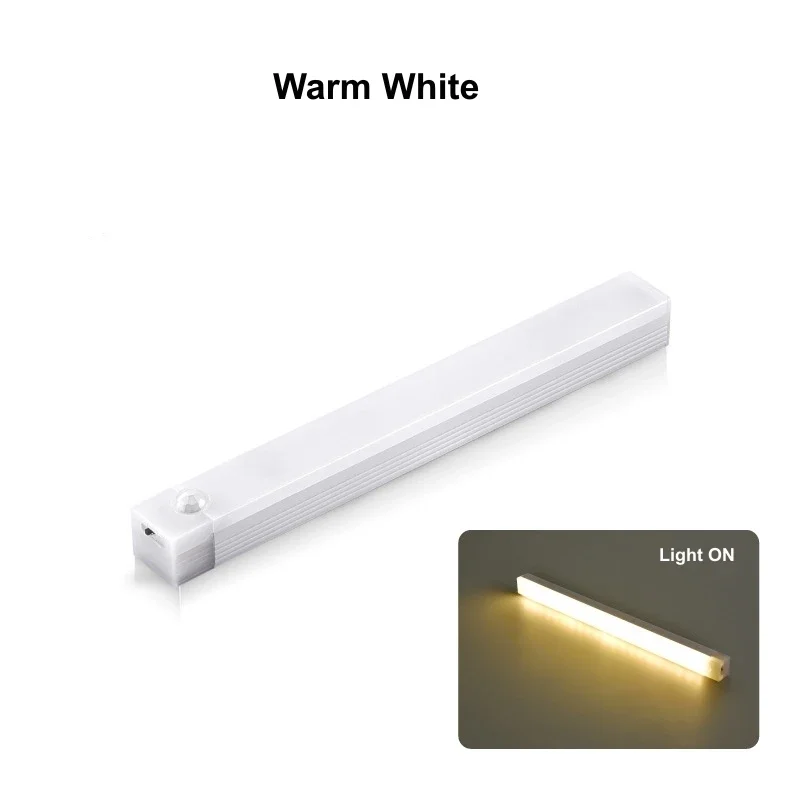Barra de luz LED con Sensor de movimiento, luz nocturna de inducción recargable, lámpara magnética inalámbrica portátil para armario, cocina, habitación y mesita de noche