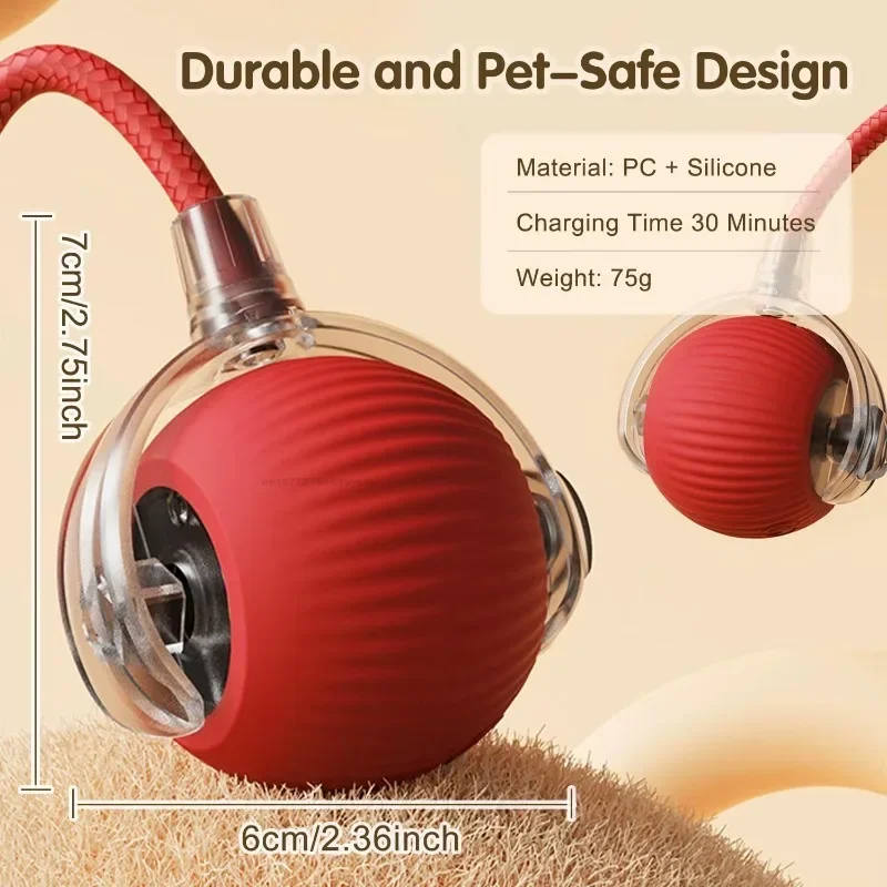 Interactive Cat Toys Automatic Rolling Ball Fake Tail Rechargeable Electric Pet Interactive Toy Dog Training Imitate Mouse Tail