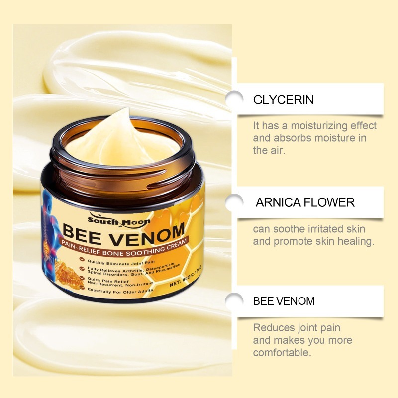 Pain Relief Bone Soothing Cream Bee Venom Repair Relieves Joint Discomfort Portable Massage External Application Care Cream