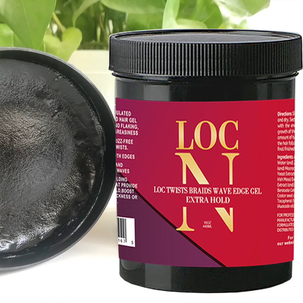 Loc Twists Braids Wave Edge Gel Extra Hold Hair Control Styling Braiding Cream Hair Styling Product Wholesale Custome Label 16OZ