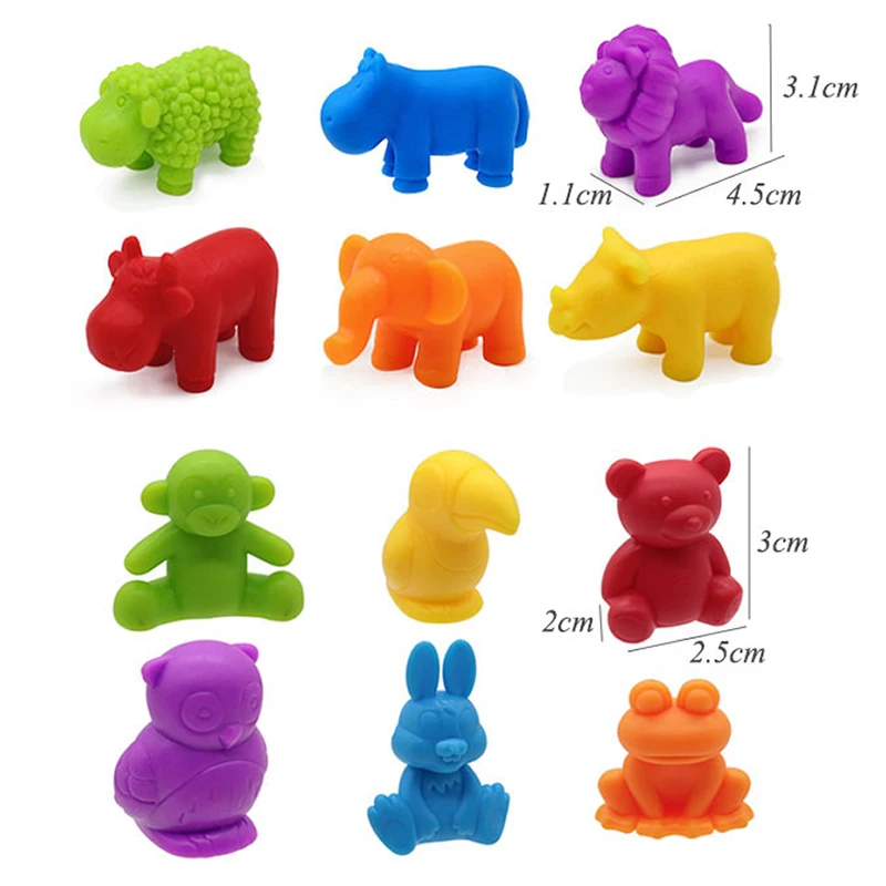 Rainbow Sorting เกมปริศนาสัตว์ของเล่นไดโนเสาร์การจราจรสีจับคู่เกม Montessori การศึกษา Sensory ของเล่นสําหรับเด็กก่อนวัยเรียน