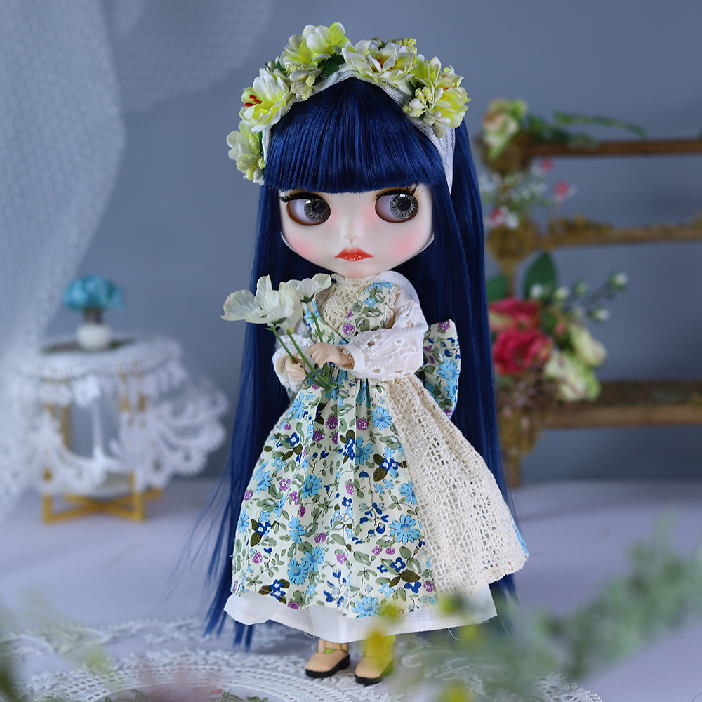 Boneca ICY DBS Blyth BJD Corpo Articulado Pele Branca Conjunto de Cabelo Azul Boneca 1/6 30cm Presente para Menina Anime SD