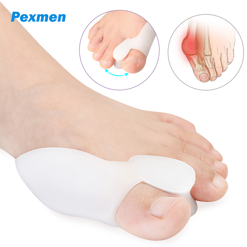 Pexmen 2/4/8Pcs Żelowy separator dużego palca Korektor haluksów Ulga w bólu Prostownik palucha koślawego Ortopedyczny ochraniacz palców Spacer