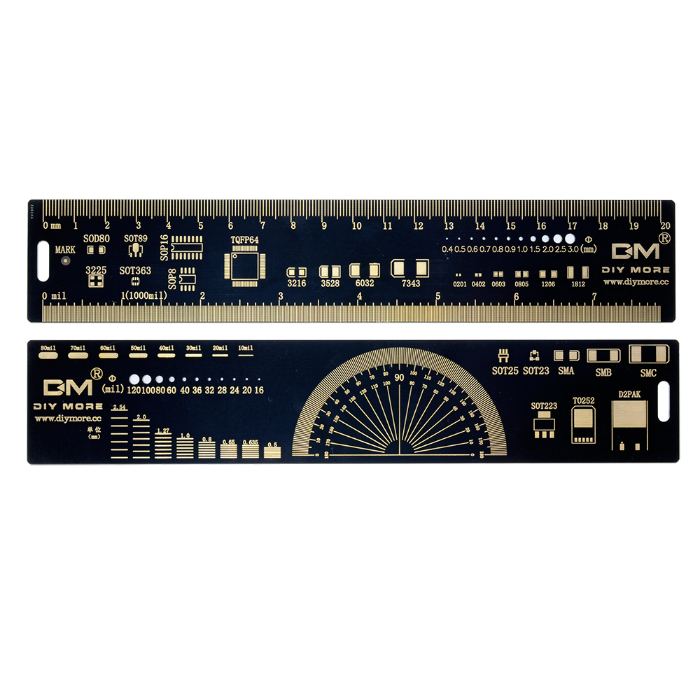 3 ประเภท 15 ซม.20 ซม.25 ซม.PCB ไม้บรรทัดเครื่องมือวัดอเนกประสงค์ตัวต้านทานตัวเก็บประจุชิป IC SMD ไดโอดทรานซิสเตอร์