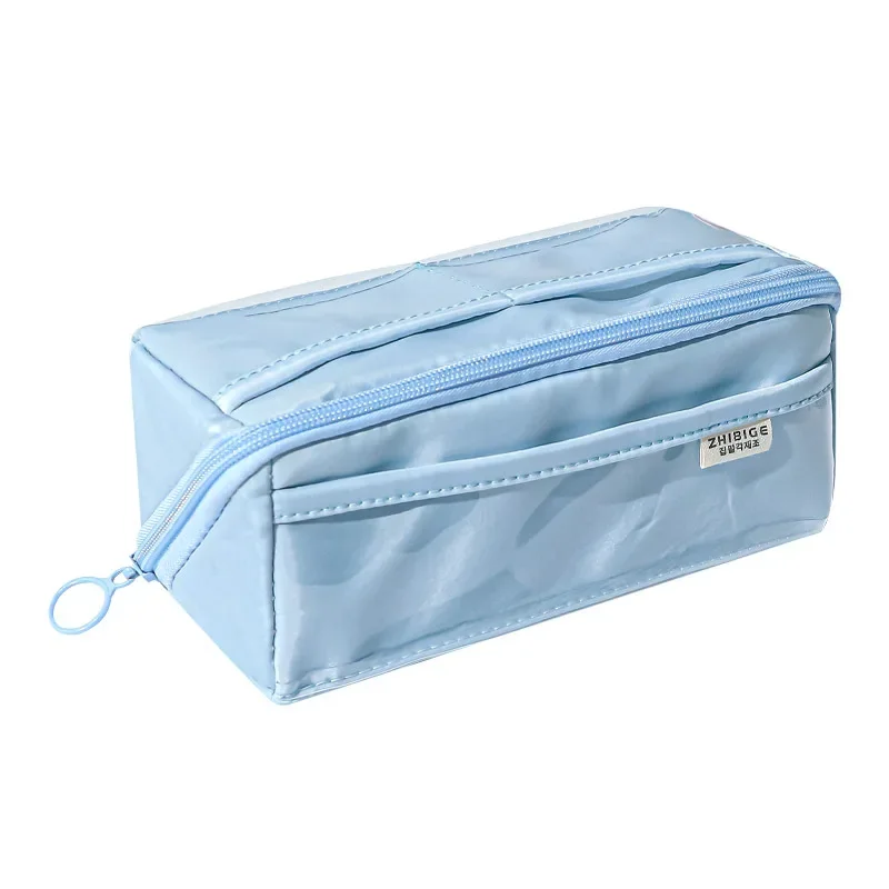 1pc Simplicity 10 Layer Pencil Case Fashion Solid Color Pencil Bag High Capacity Stationery Storage Bag Back To School Student